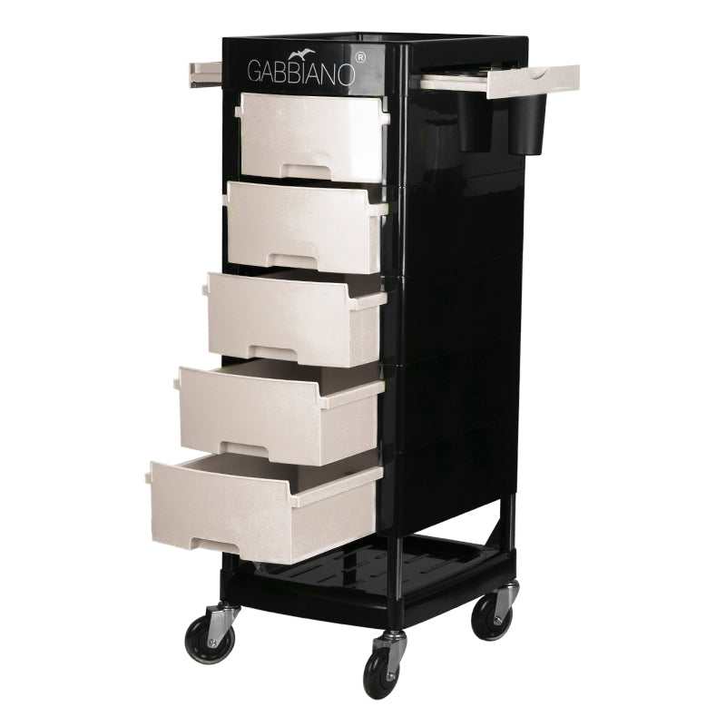 Carrello Parrucchiere Gabbiano FT65 Nero-Bianco