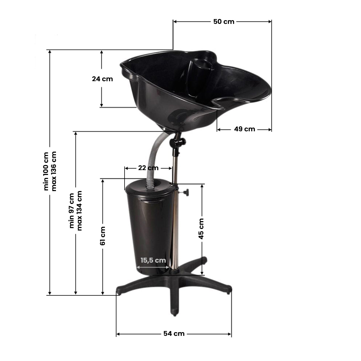 Lavatesta colonna Gabbiano portatile FT42-1 con contenitore