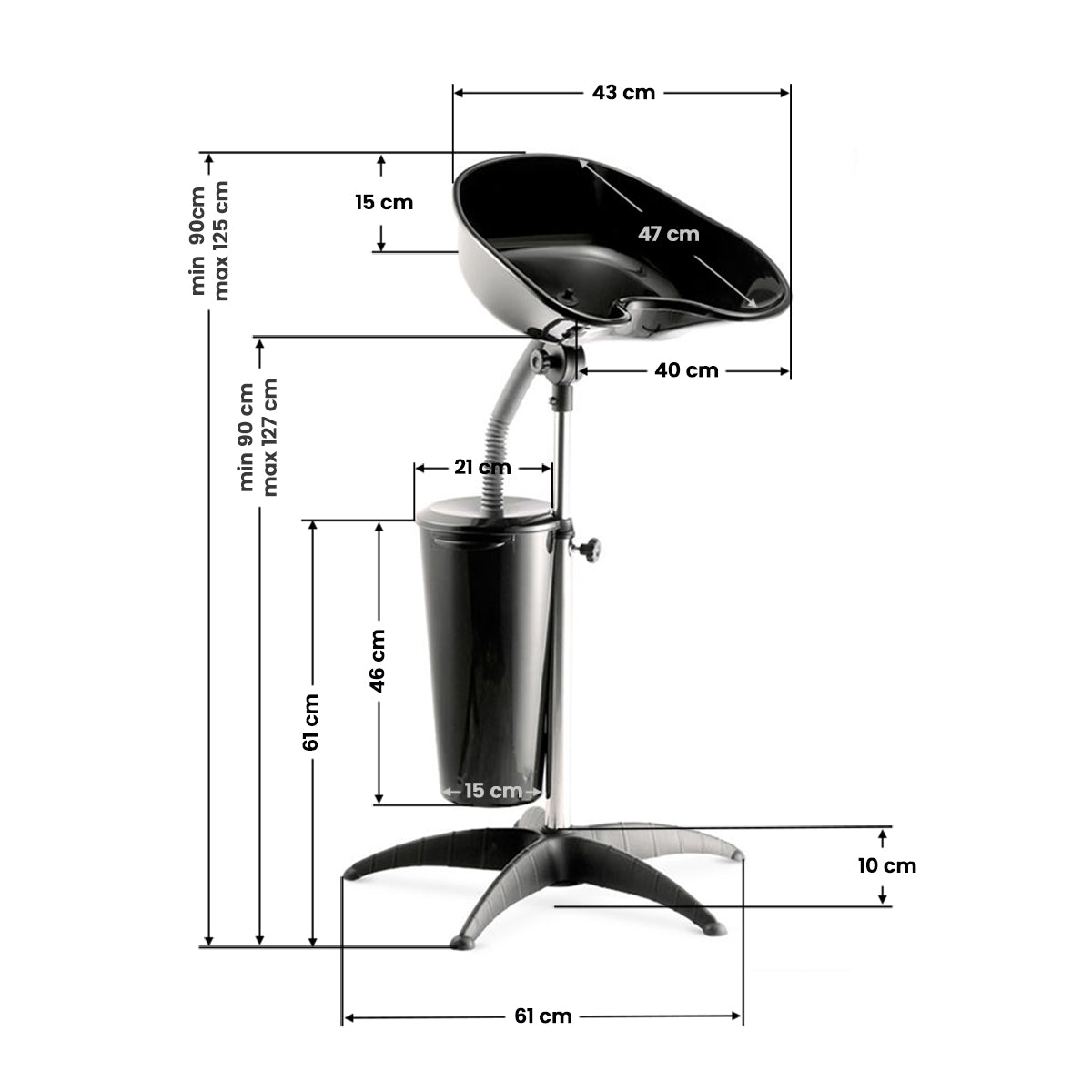 Lavatesta colonna Gabbiano portatile FT35-1 con contenitore