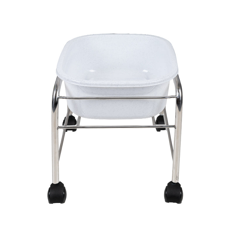 Vassoio per pedicure dritto con ruote cromate