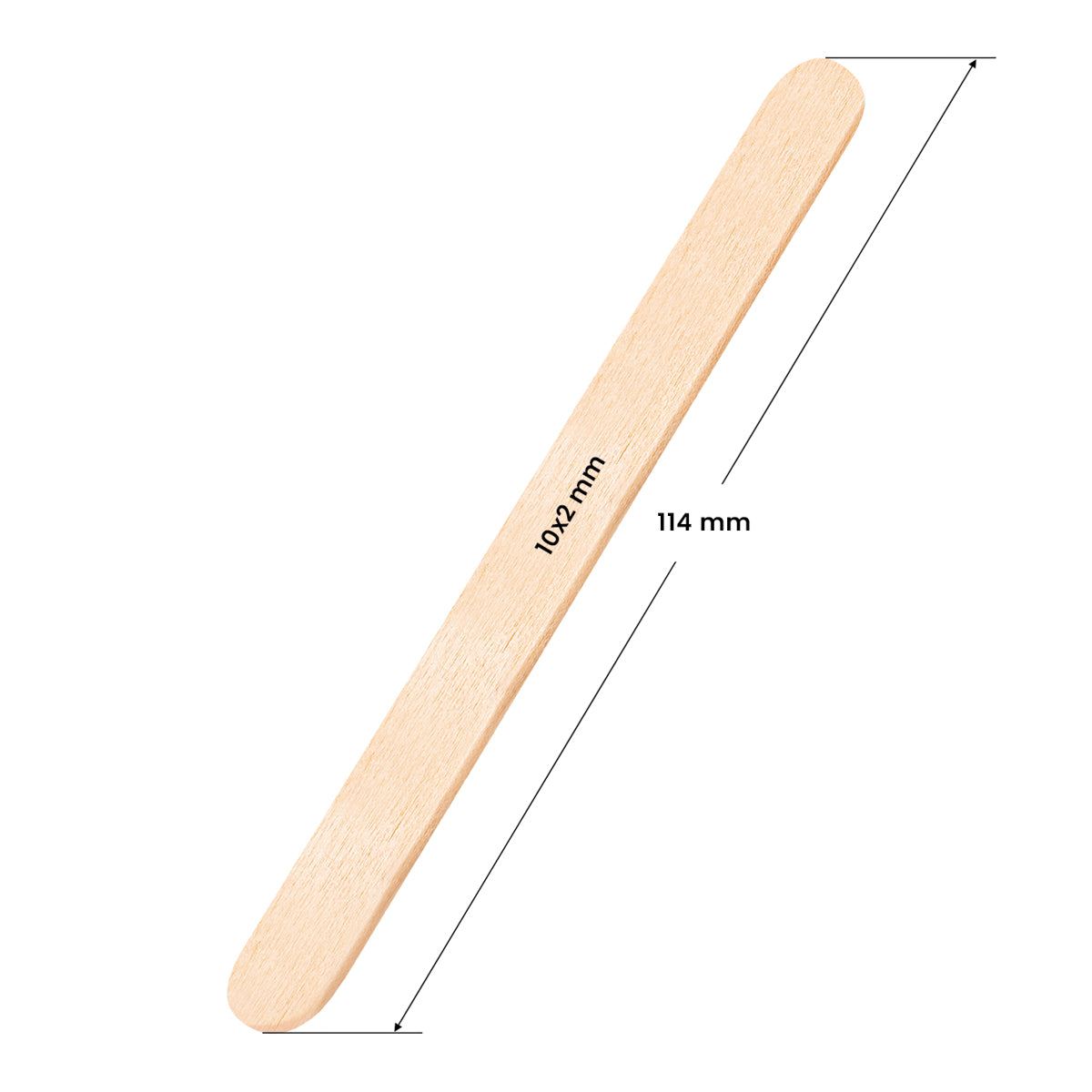 Spatole In Legno Medie Per Cera 114 x 10 x 2mm 100pz