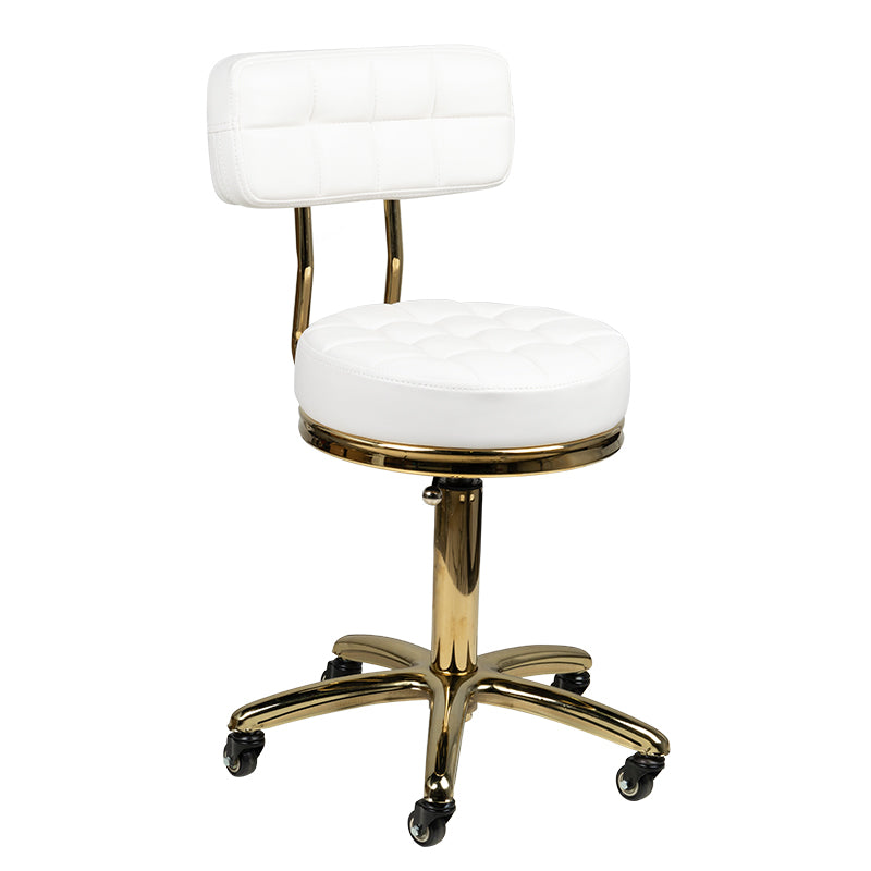 Sgabello Regolabile con Ruote AM-961 Oro Bianco