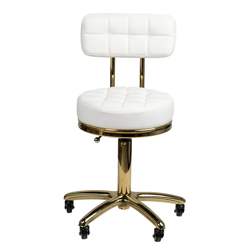 Sgabello Regolabile con Ruote AM-961 Oro Bianco