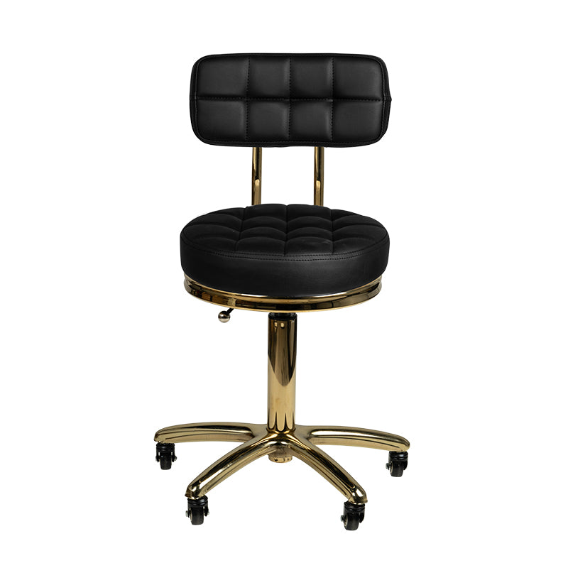 Sgabello Regolabile con Ruote AM-961 Oro Nero