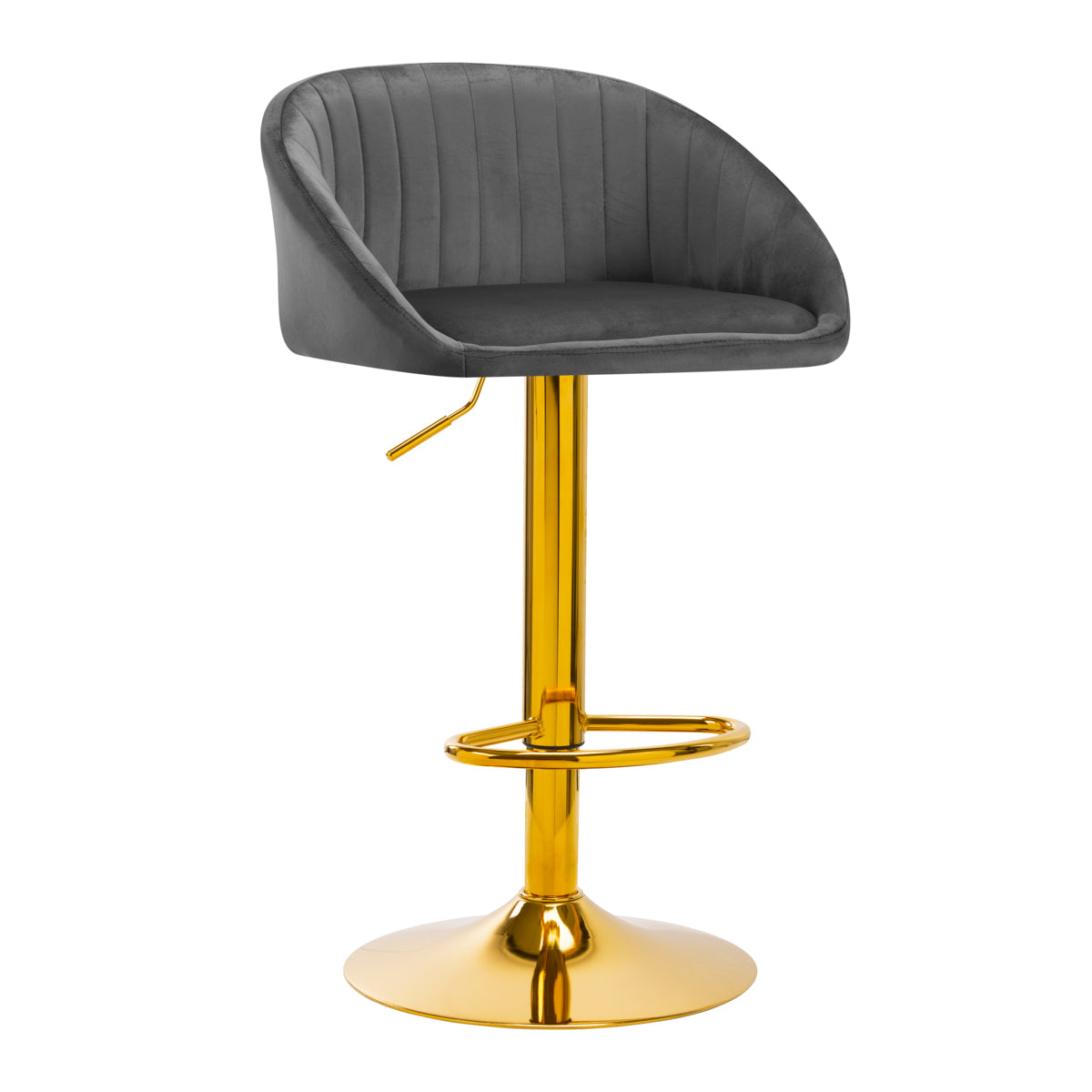 Sgabello da Bar QS-B16G Velluto Oro Grigio