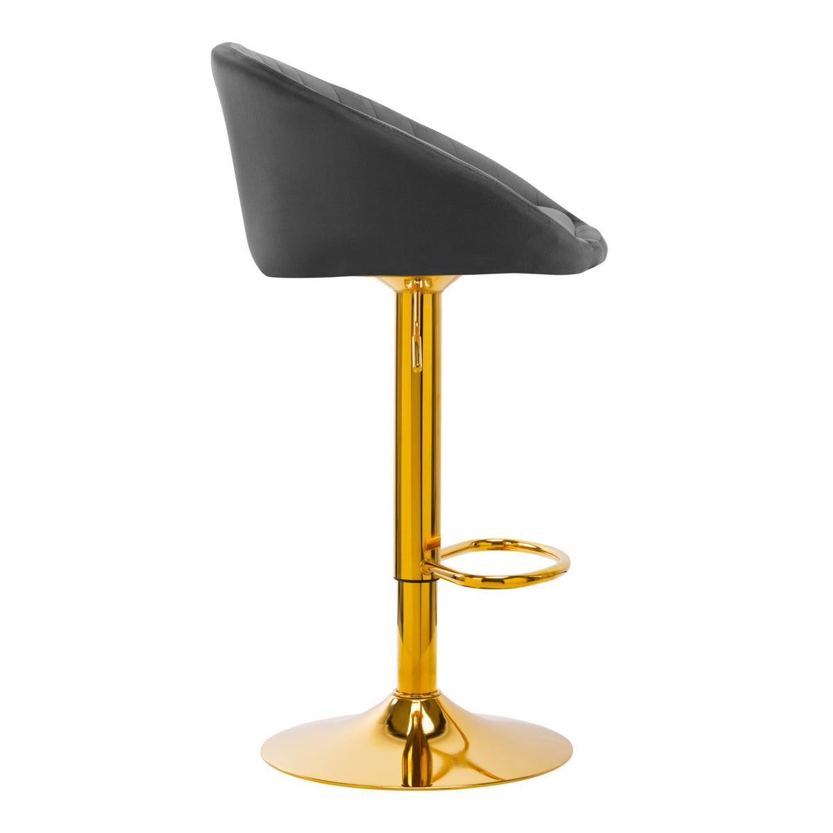 Sgabello da Bar QS-B16G Velluto Oro Grigio