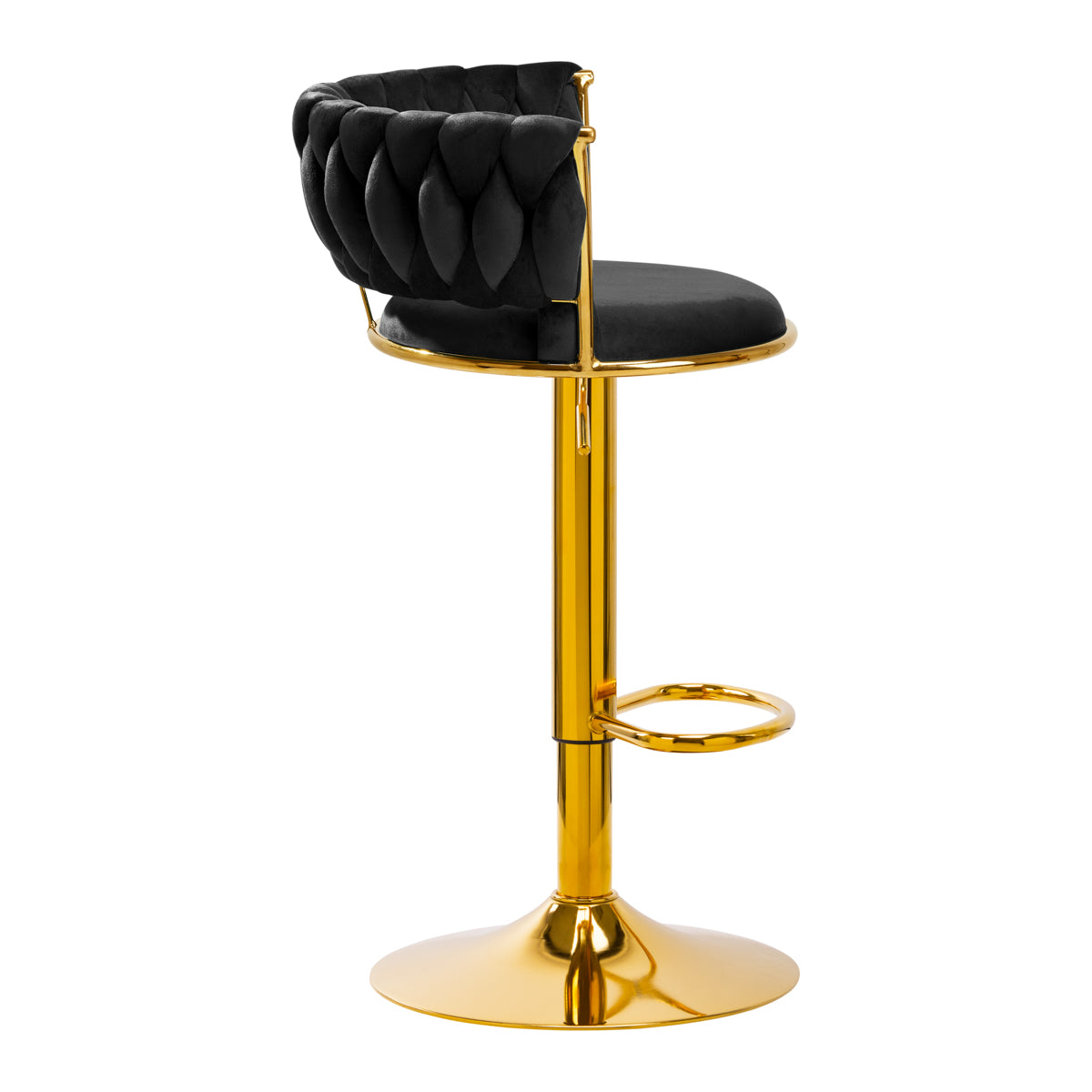 Sgabello da Bar 4Rico QS-B313a Velluto Nero
