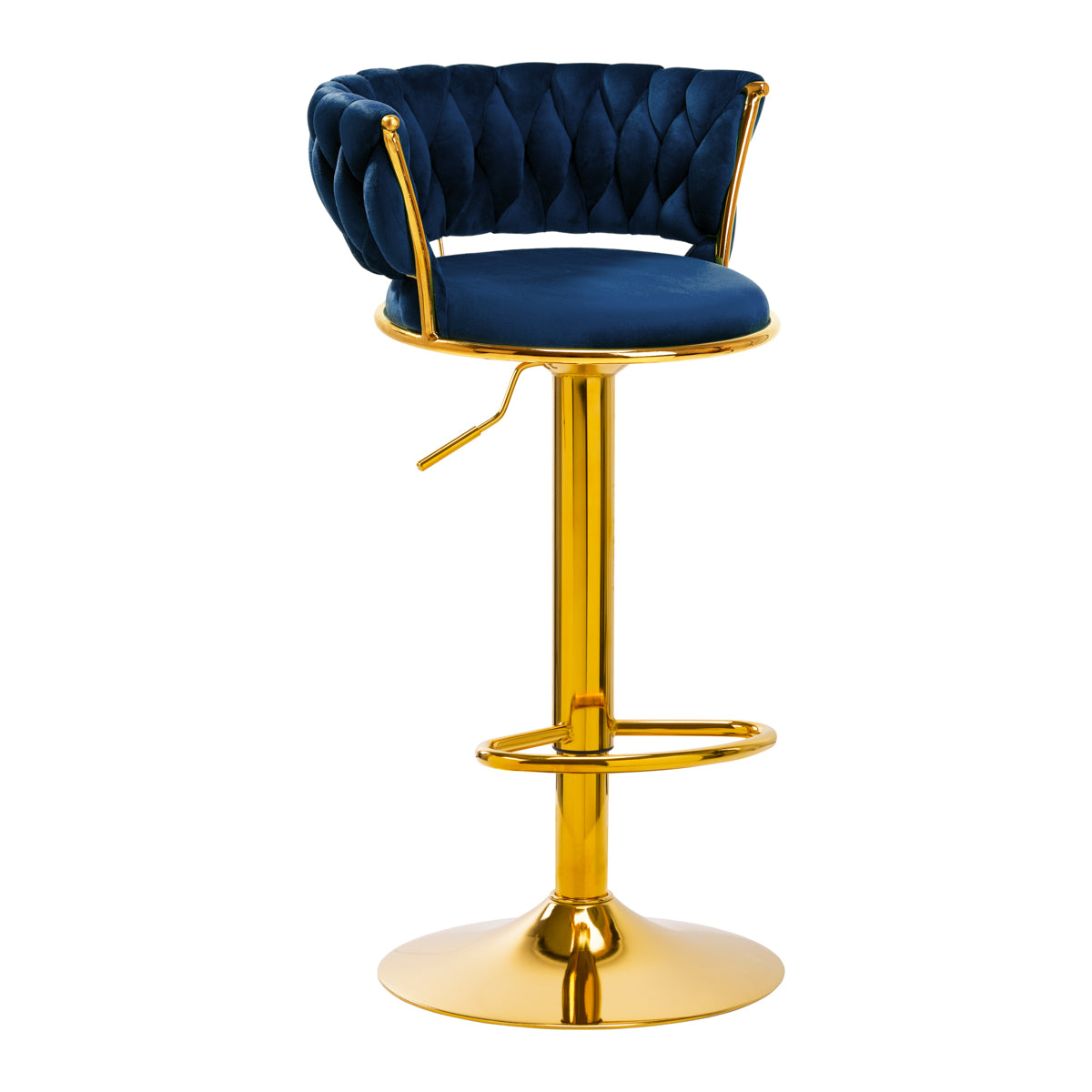 Sgabello da Bar 4Rico QS-B313a Velluto Blu Marino