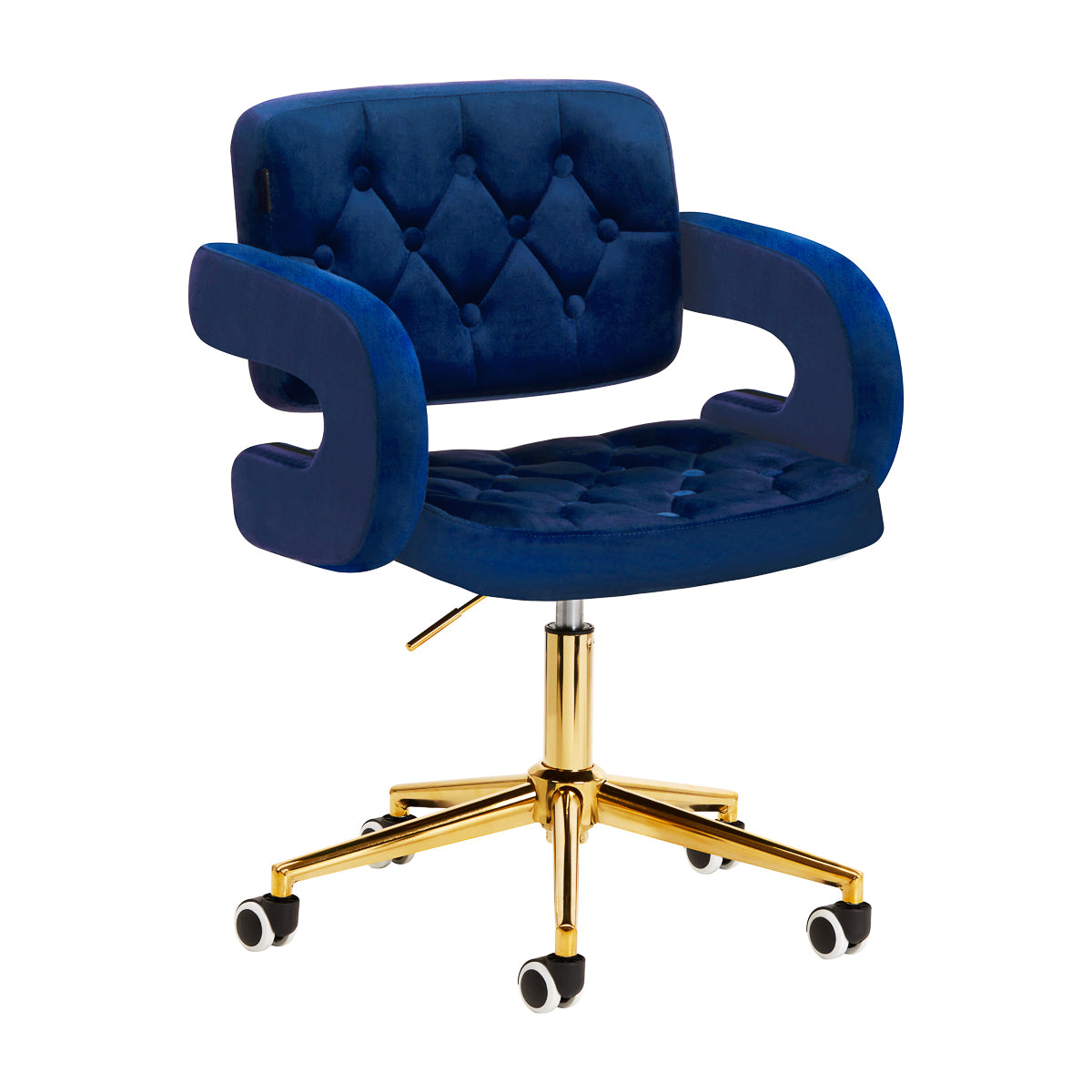Sedia Velluto Regolabile 4Rico QS-OF213G Oro Blu Marino