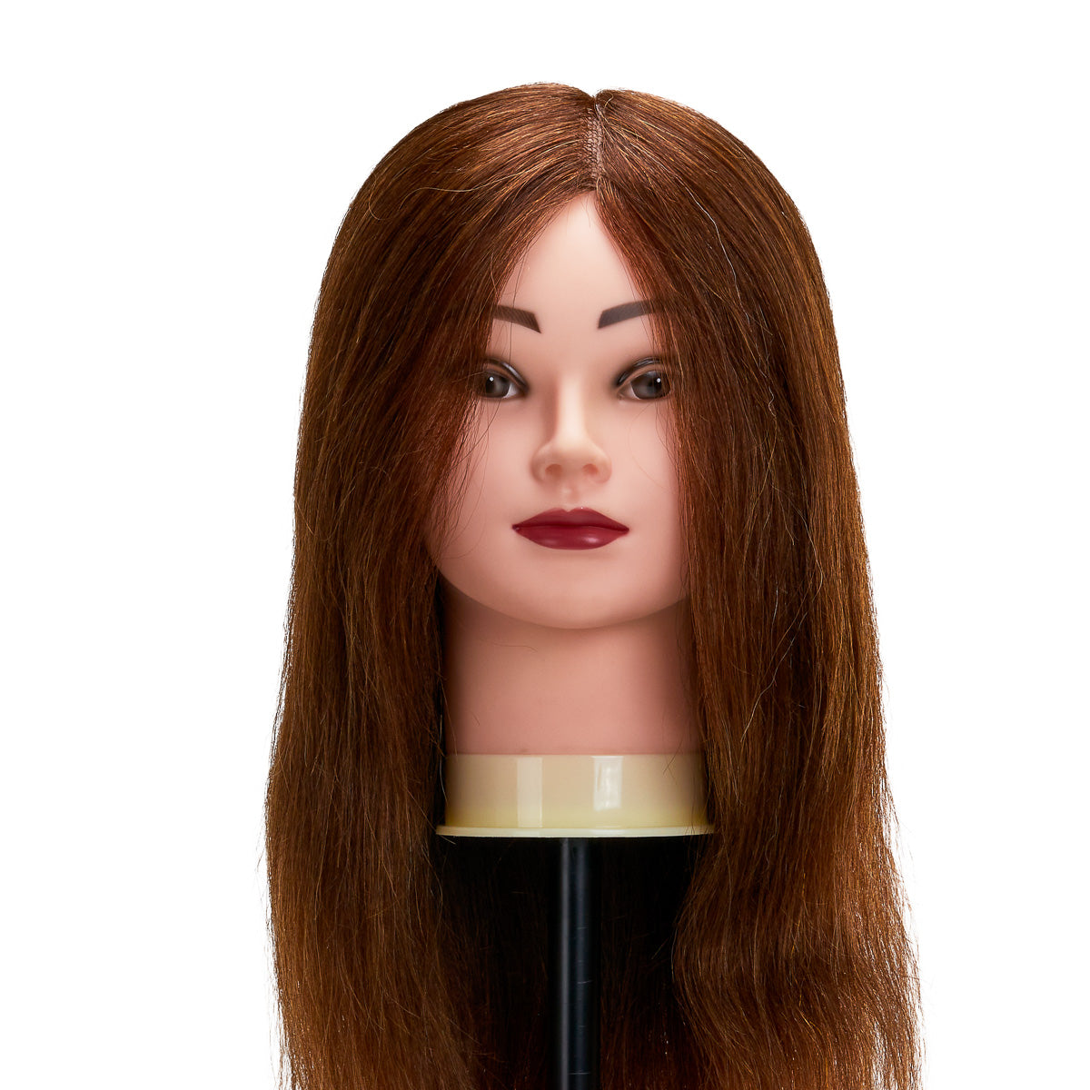 Testa per allenamento parrucchiere Gabbiano WZ1, capelli naturali, colore 4#, lunghezza 20"
