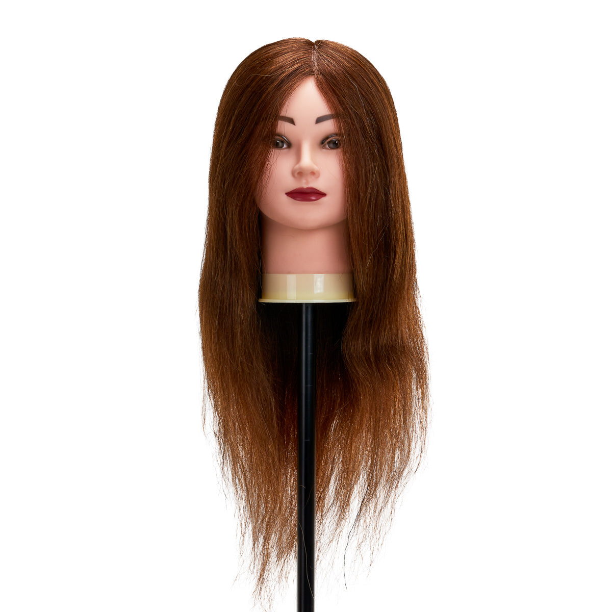 Testa per allenamento parrucchiere Gabbiano WZ1, capelli naturali, colore 4#, lunghezza 20"