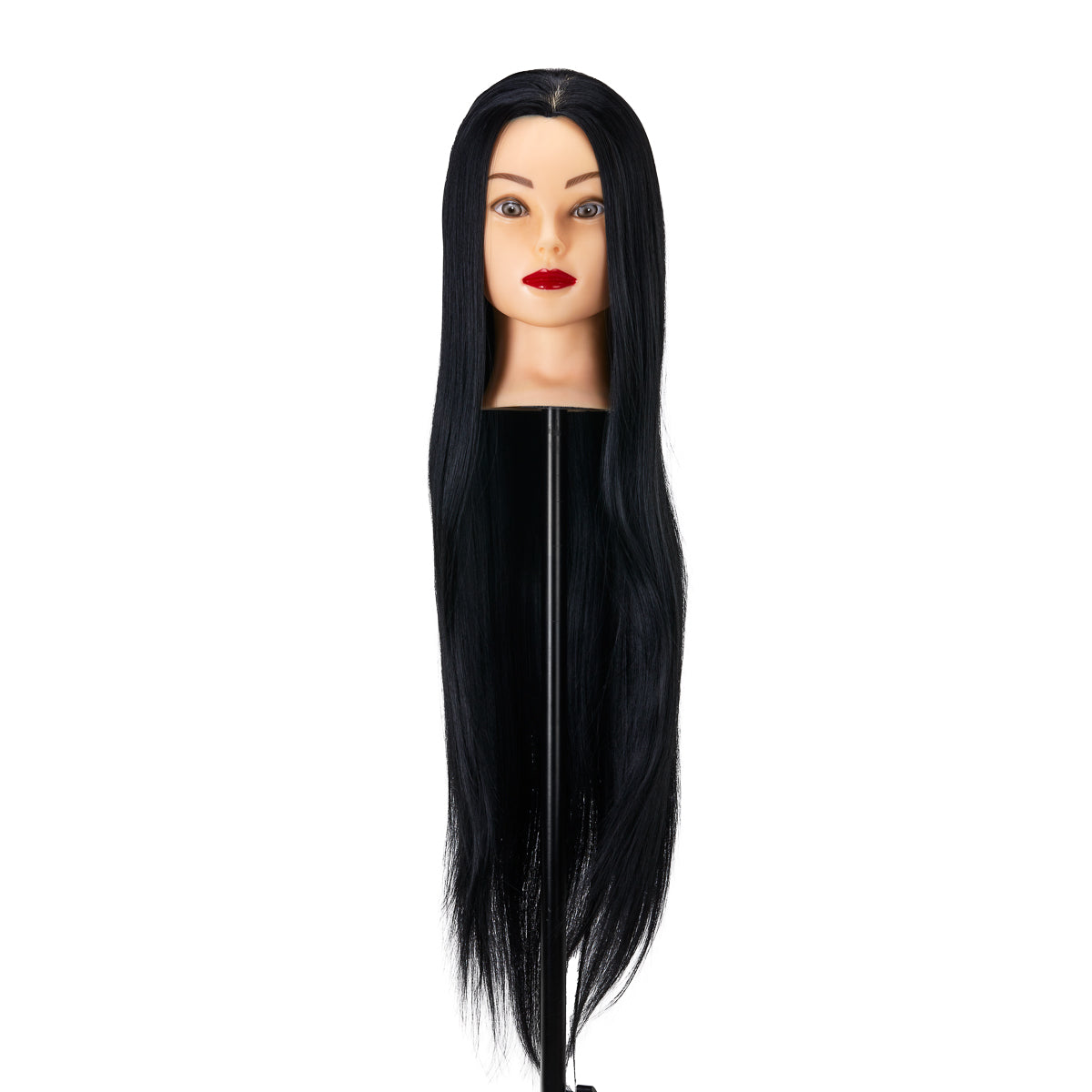 Testa di allenamento per parrucchieri Gabbiano WZ2, capelli sintetici, colore 1#, lunghezza 24"