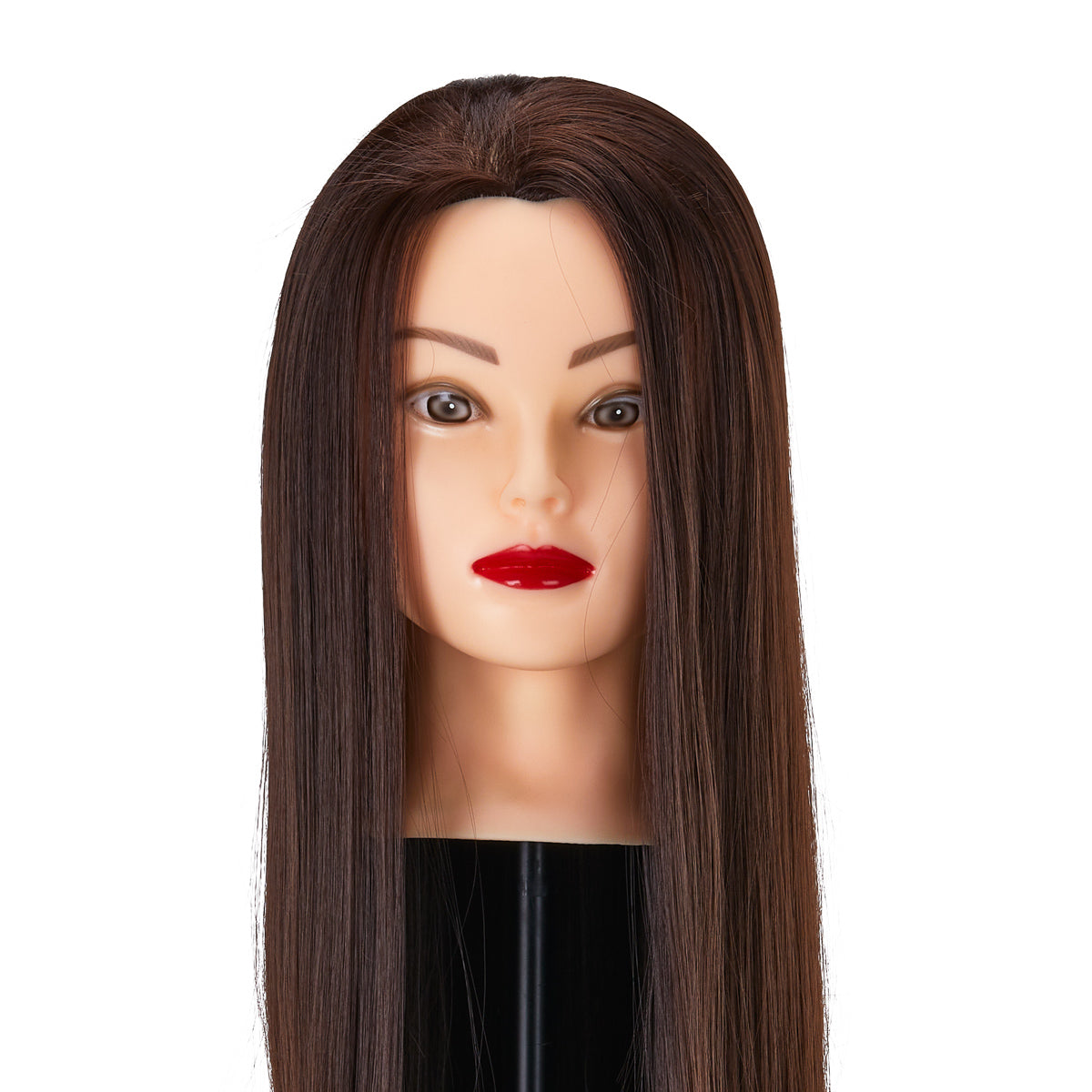 Testa di allenamento per parrucchieri Gabbiano WZ2, capelli sintetici, colore 4#, lunghezza 24"