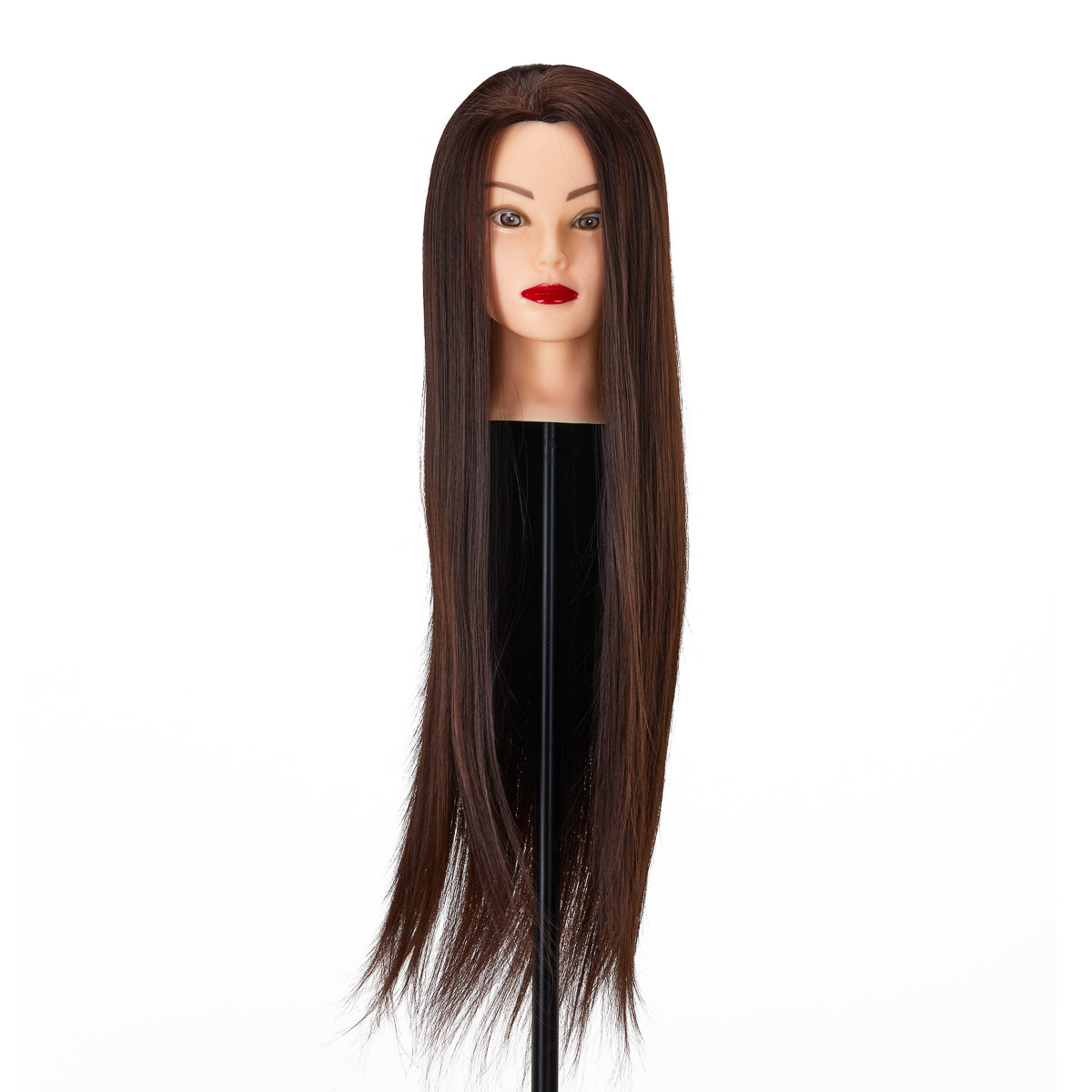 Testa di allenamento per parrucchieri Gabbiano WZ2, capelli sintetici, colore 4#, lunghezza 24"